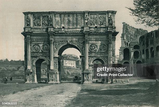 The Arch of Constantine, Rome, Italy' , from 'Italien in Bildern,' by Eugen Poppel , 1927. The Arch of Constantine is a triumphal arch in Rome,...