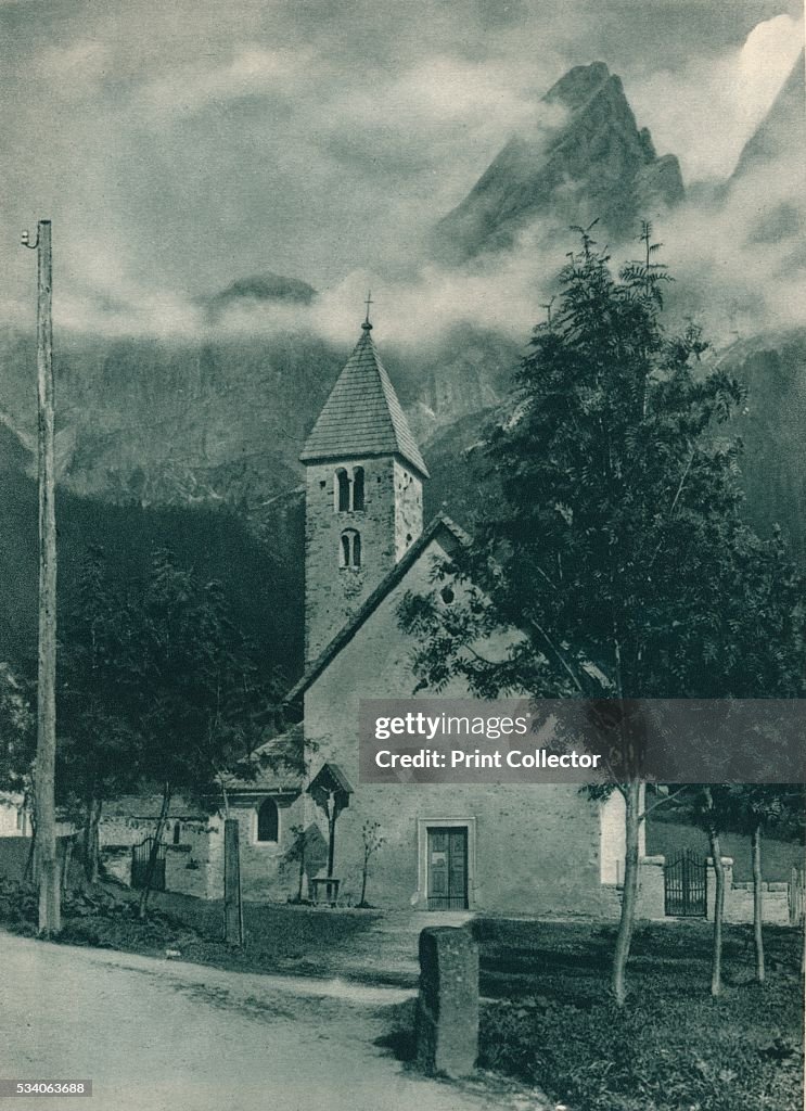 Chapel and Pala Group, San Martino di Castrozza, Dolomites, Italy