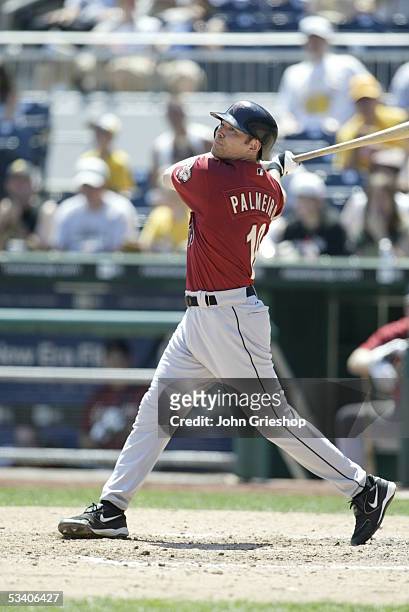 Orlando Palmeiro of the Houston Astros bats during the game against the Pittsburgh Pirates at PNC Park on July 20, 2005 in Pittsburgh, Pennsylvania....