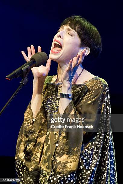 American singer Helen Schneider performs live during a tribute concert to Bob Dylan at the Wintergarten on May 24, 2016 in Berlin, Germany.