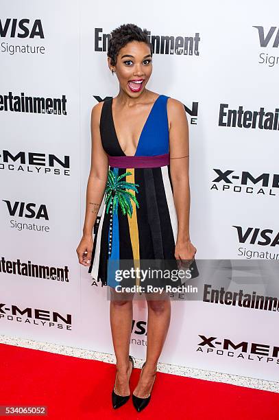 Actress Alexandra Shipp attends the "X-Men Apocalypse" New York Screening at Entertainment Weekly on May 24, 2016 in New York City.