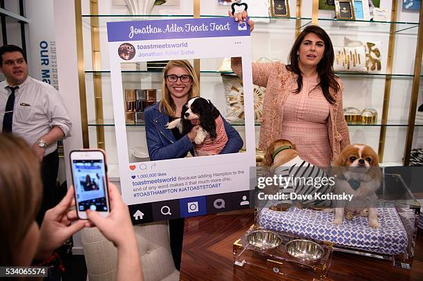 Toast and friends pose at the Jonathan Adler Toasts @ToastMeetsWorld At The Launch Of TOASTHAMPTON on May 24, 2016 in New York City.