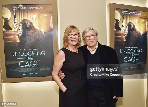 Director Chris Hegedus and Director D. A. Pennebaker attend the HBO Documentary Film "Unlocking The Cage" NY Premiere on May 24, 2016 in New York...