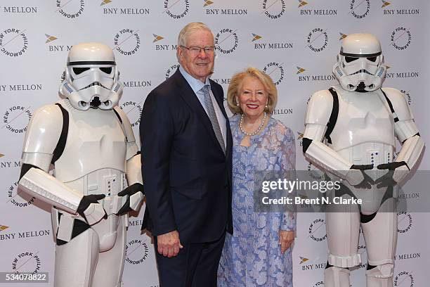 Charles Schaefer and Carol Schaefer attend the New York Philharmonic Spring Gala - A John Williams Celebration held at David Geffen Hall on May 24,...