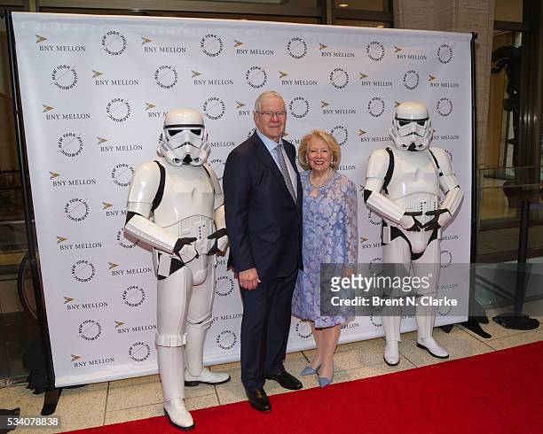 Charles Schaefer and Carol Schaefer attend the New York Philharmonic Spring Gala - A John Williams Celebration held at David Geffen Hall on May 24,...