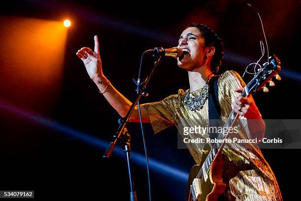 Italian singer Levante performs in concert at Alcatraz Music Club on March 13, 2016 in Milan, Italy.