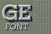 Simple colored version of old school beveled alphabet