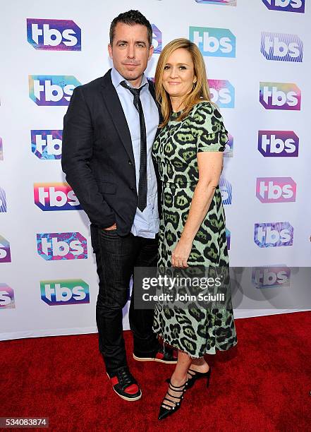 Actors/Comedians Jason Jones and Samantha Bee attend TBS Night Out LA at The Theater at The Ace Hotel on May 24, 2016 in Los Angeles, California....