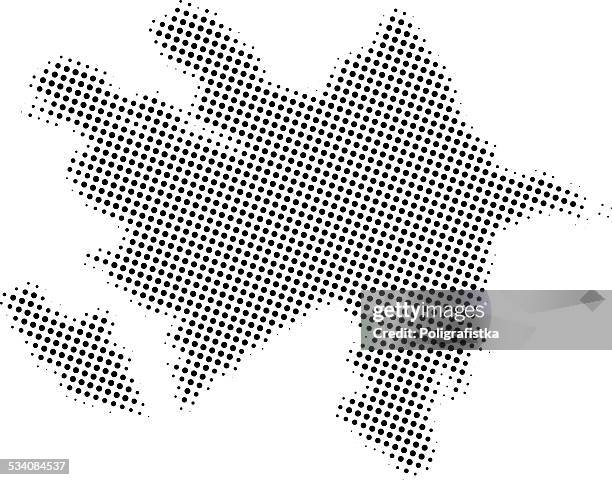 dotted vector map of azerbaijan - soviet union stock illustrations