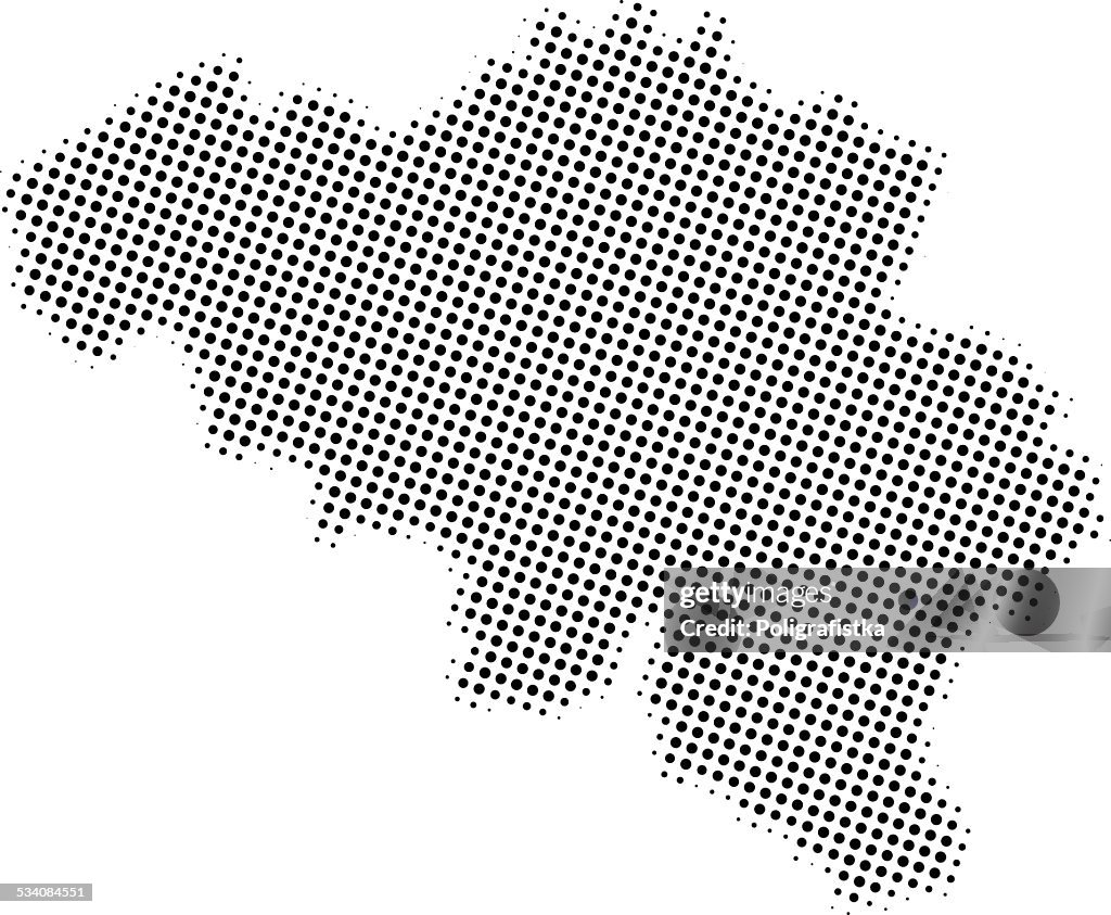 Dotted vector map of Belgium