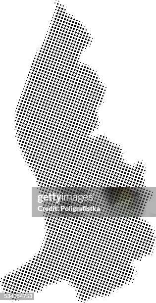 dotted vector map of liechtenstein - liechtenstein map stock illustrations