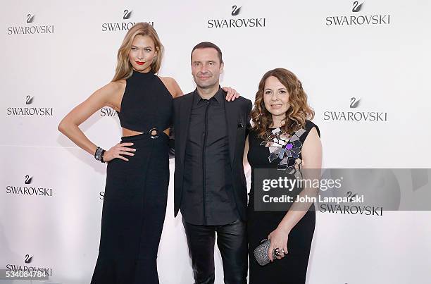 Karlie Kloss, Robert Buchbauer and Nathalie Colin attend Swarovski #bebrilliant on May 24, 2016 in New York City.