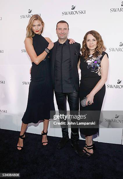 Karlie Kloss, Robert Buchbauer and Nathalie Colin attend Swarovski #bebrilliant on May 24, 2016 in New York City.