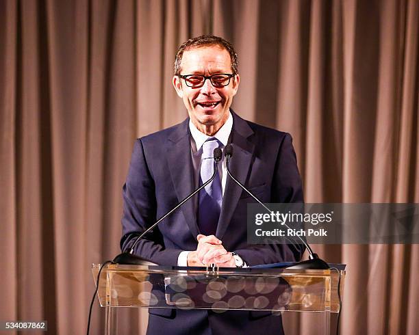 Honoree and Creative Artists Agency President Richard Lovett speaks on stage at the communities in schools of Los Angeles annual gala on May 24, 2016...