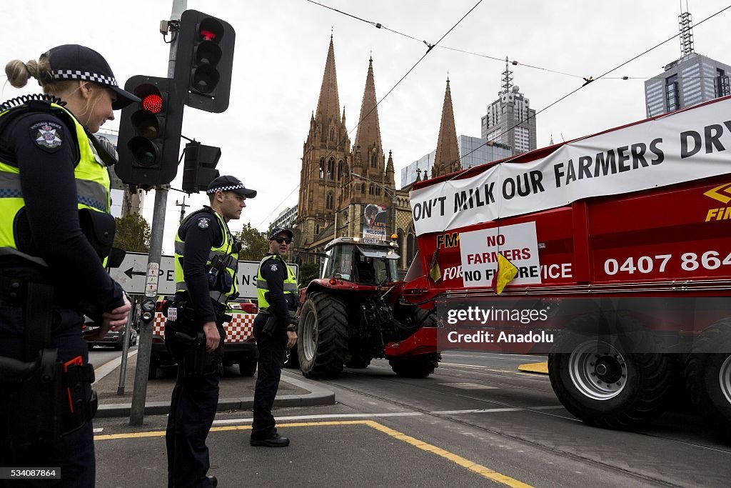 Protest for milk price in Melbourne