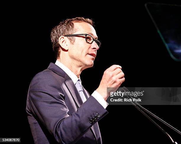 Honoree and Creative Artists Agency President Richard Lovett speaks on stage at the communities in schools of Los Angeles annual gala on May 24, 2016...