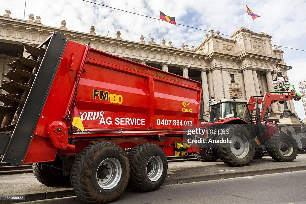 Protest for milk price in Melbourne