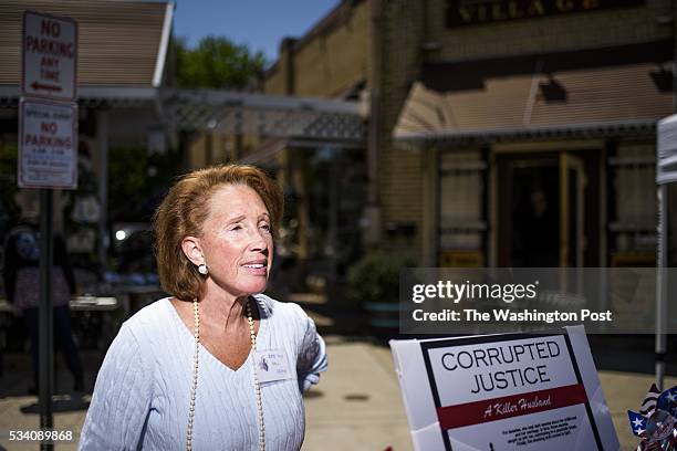 Kensington, Maryland Ruthann Aron Green attempts to sell her autobiography "Corrupted Justice -- A Killer Husband," at the Kensington Book Festival...