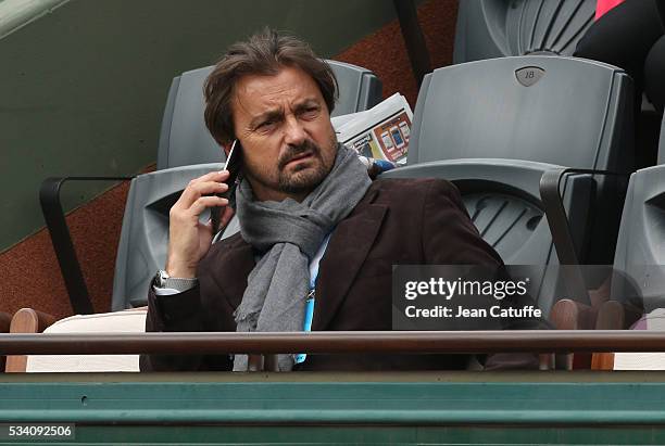 Henri Leconte attends day 3 of the 2016 French Open held at Roland-Garros stadium on May 24, 2016 in Paris, France.