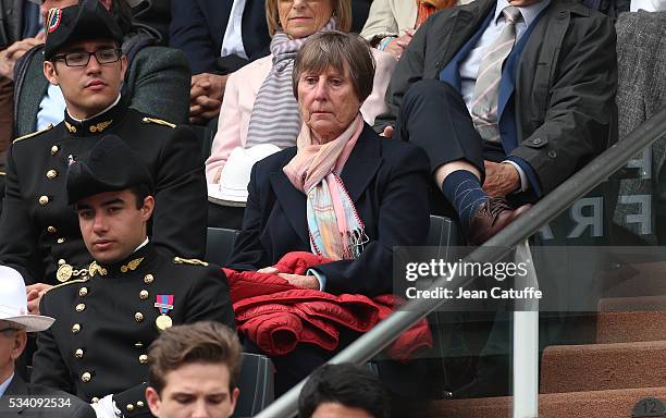 Francoise Durr attends day 3 of the 2016 French Open held at Roland-Garros stadium on May 24, 2016 in Paris, France.