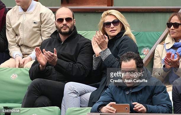 Helena Noguerra and her boyfriend Fabrice Du Welz attend day 3 of the 2016 French Open held at Roland-Garros stadium on May 24, 2016 in Paris, France.