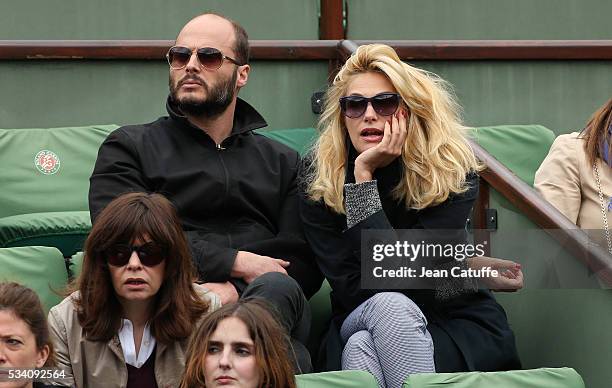 Helena Noguerra and her boyfriend Fabrice Du Welz attend day 3 of the 2016 French Open held at Roland-Garros stadium on May 24, 2016 in Paris, France.