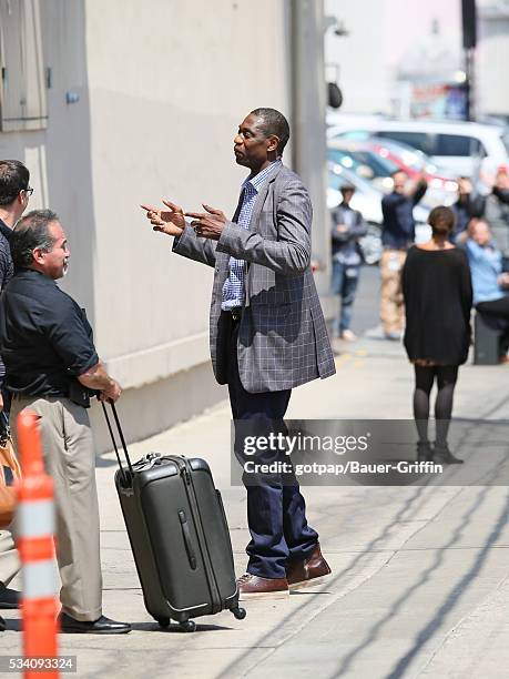 Dikembe Mutombo is seen at 'Jimmy Kimmel Live' on May 24, 2016 in Los Angeles, California.