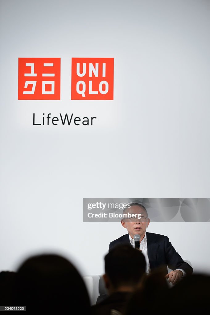 Fast Retailing Chairman Tadashi Yanai Attends Preview Of Uniqlo 2016 Fall/Winter Season