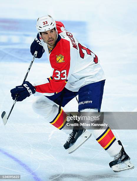 Willie Mitchell of the Florida Panthers plays in the game against the Philadelphia Flyers at Wells Fargo Center on October 12, 2015 in Philadelphia,...