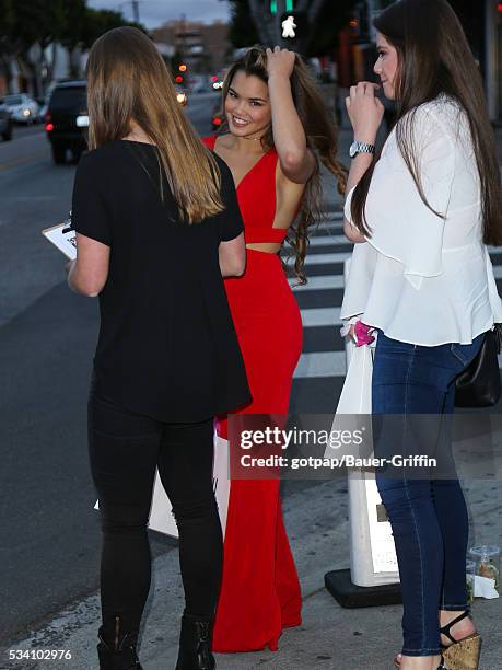 Paris Berelc is seen attending the Jovani L.A. Flagship Opening on May 24, 2016 in Los Angeles, California.