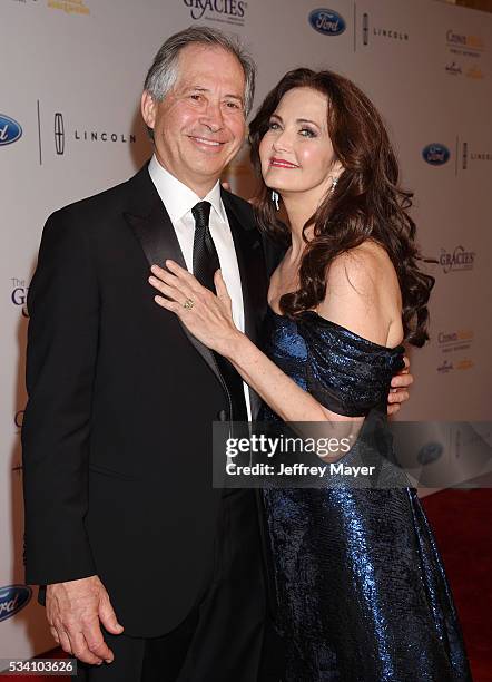 Honoree/actress Lynda Carter and husband/businessman Robert A. Altman attend the 41st Annual Gracie Awards at Regent Beverly Wilshire Hotel on May...