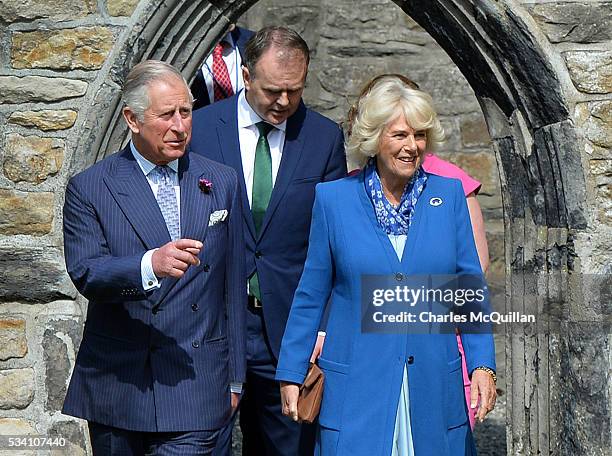 Prince Charles, Prince of Wales and Camilla, Duchess of Cornwall visit Donegal Castle on May 25, 2016 in Letterkenny, Ireland. The royal couple are...