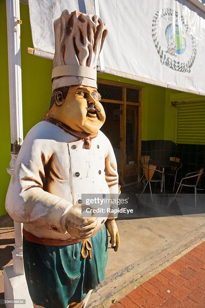 Fat chef caricature restaurant sign Simon's Town, South Africa
