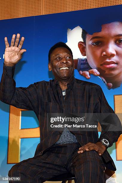 Edson Arantes do Nascimento aka Pele attends the 'Pele' photocall on May 25, 2016 in Milan, Italy.