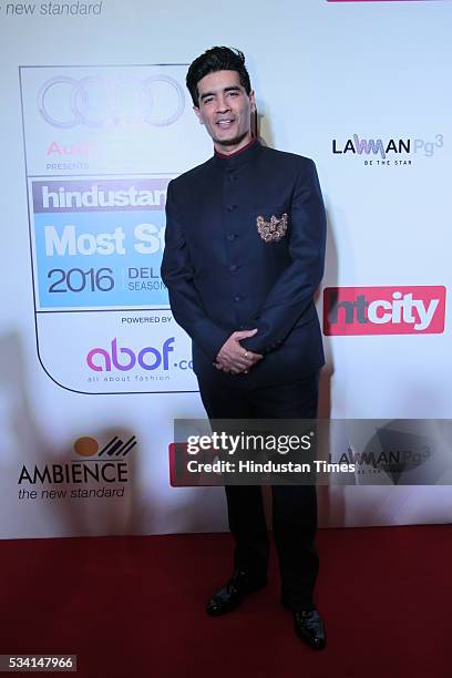 Fashion designer Manish Malhotra arriving at red carpet of Hindustan Times Most Stylish Awards 2016 at Hotel JW Marriott, Aerocity on May 24, 2016 in...
