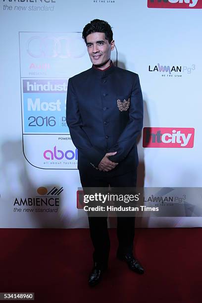 Fashion designer Manish Malhotra arriving at red carpet of Hindustan Times Most Stylish Awards 2016 at Hotel JW Marriott, Aerocity on May 24, 2016 in...