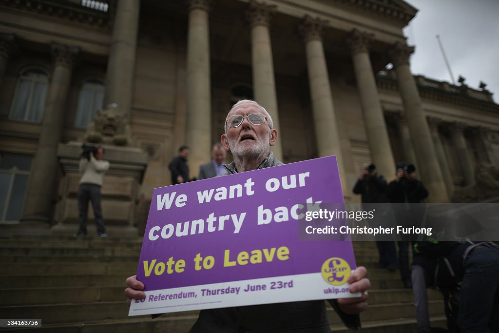 UKIP Referendum Bus Travels To South Yorkshire And Lancashire