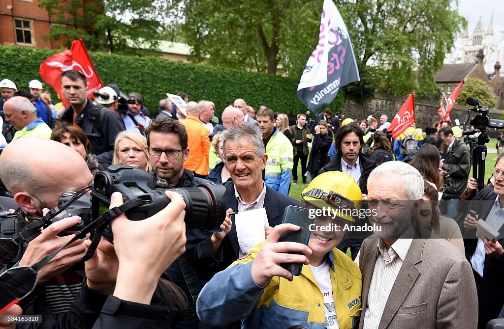 Demonstration of steel industry unions in London