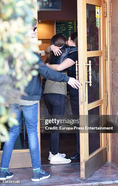 Laura Matamoros and Miguel Maristany are seen on April 21, 2016 in Madrid, Spain.