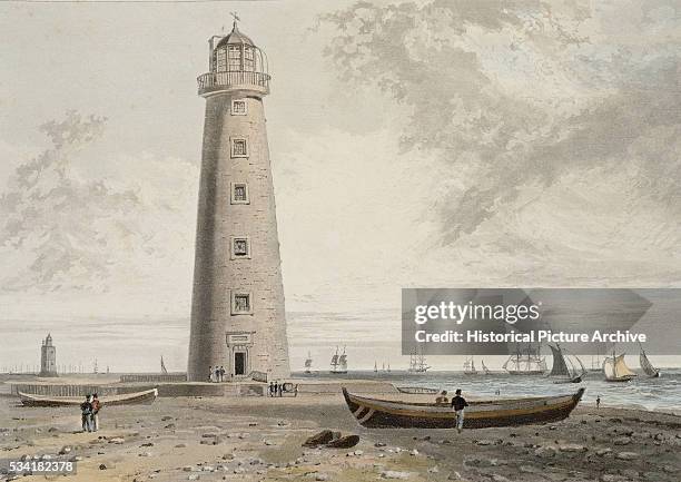 The Orford Ness Lighthouses by William Daniell