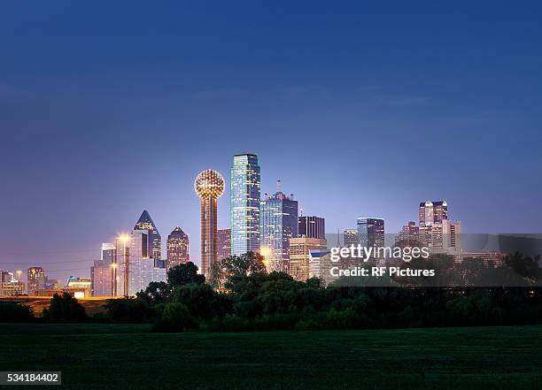 dallas city skyline - texas fotografías e imágenes de stock