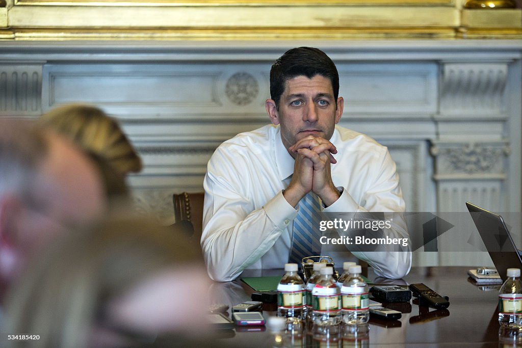 House Speaker Paul Ryan Holds Pen And Pad Briefing With Reporters On Capitol Hill