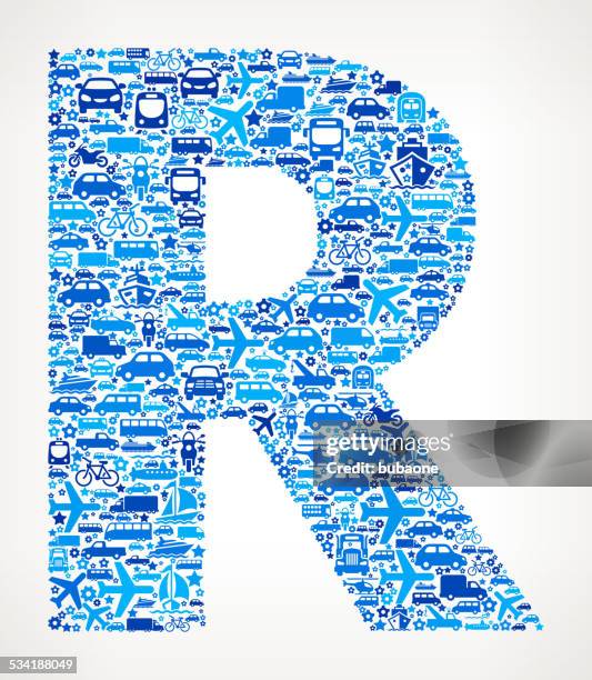 letter r on transportation royalty free vector art pattern - bus side stock illustrations