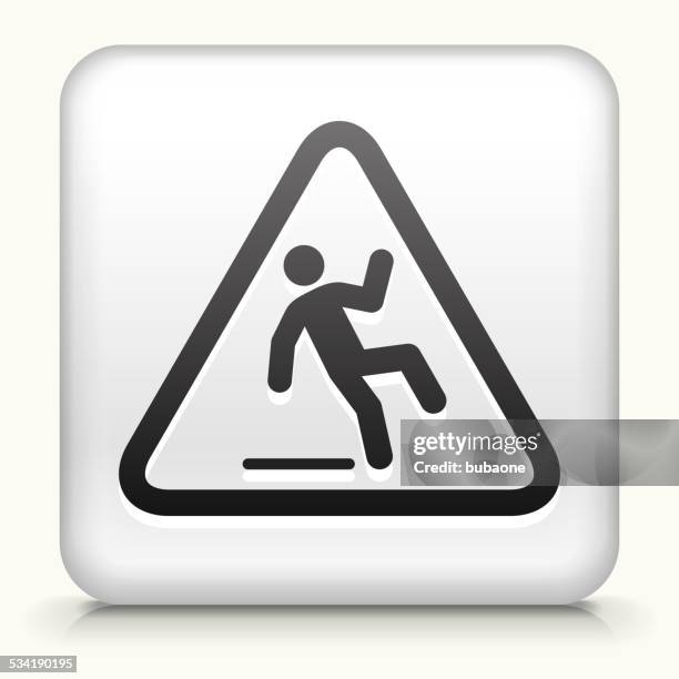 square button with caution slippery sign - slippery stock illustrations