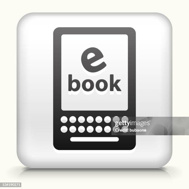 square button with e book royalty free vector art - reading email stock illustrations