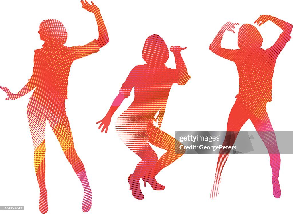 Multicolor Dancing Women