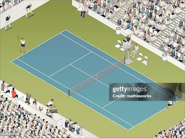 tennis match illustration - tennis stock illustrations