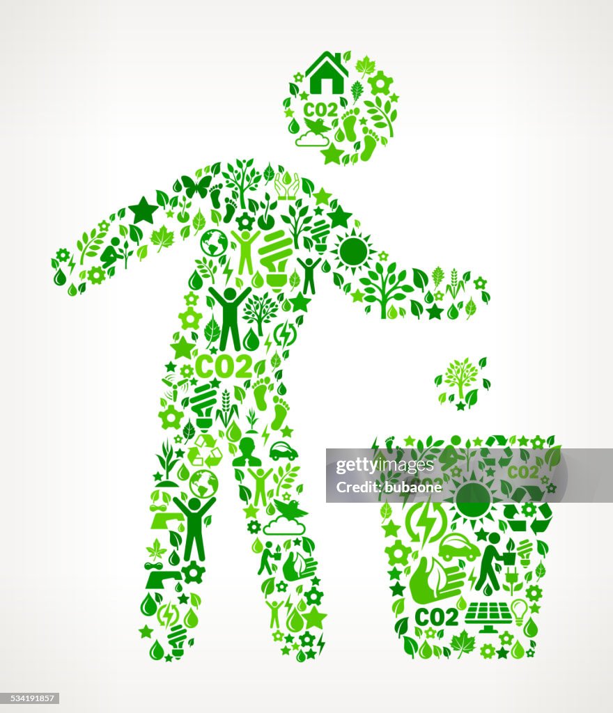 Person Recycling Nature Conservation royalty free vector art Pattern