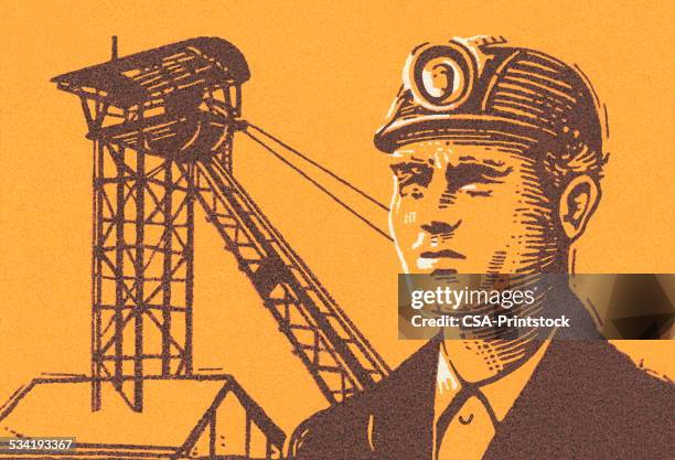laborers - head torch stock illustrations
