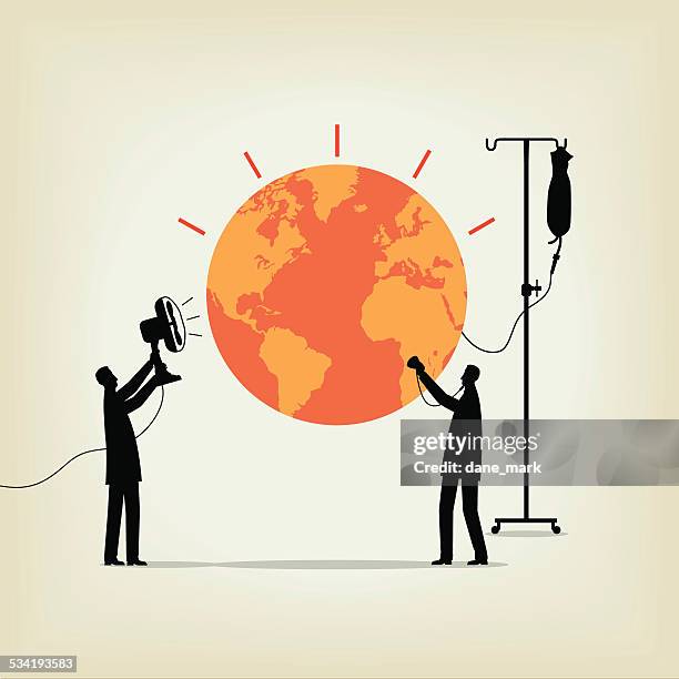 stockillustraties, clipart, cartoons en iconen met earth aid - climate change